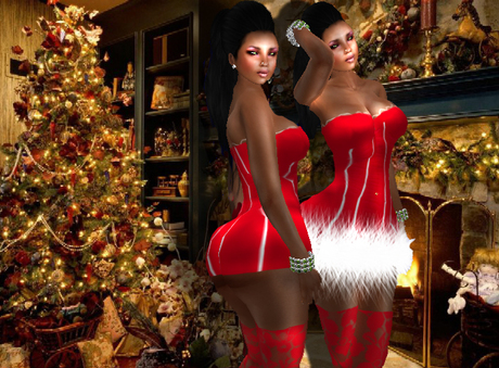 Second Life Marketplace - L&H Couture :: RED Santa dress xmas gift
